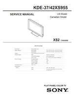 Sony KDE-37XS955 42XS955 9-878-258-03 (169 pages) TV Service Manual