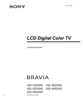 Sony KDL-23S2000 KDL-32S2000 KDL-46S2000 KDL-26S2000 KDL-40S2000 (48 pages) TV Operating Manual