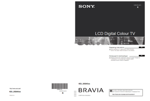 Sony KDL-26B40xx (65 pages) TV Operating Manual