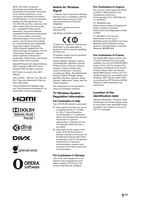 Sony KDL-55HX75x 46HX75x 46EX65x 40HX75x 40EX65x 32HX75x 32EX65x (40 pages) TV Operating Manual