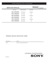 Sony KDL-26S2000 KDL-32S2000 KDL-40S2000 9-965-994-01 RM-YD005 (80 pages) TV Service Manuals Sony KDL-26S2000 KDL-32S2000 KDL-40S2000 9-965-994-01 RM-YD005 (80 pages) TV Service Manuals