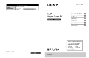 Sony KDL-32BX310 (50 pages) TV Operating Manual