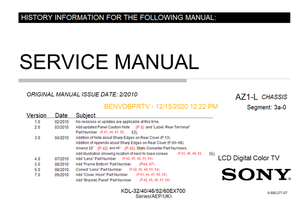 Sony KDL-32 60EX700 9-888-277-07 (68 pages) TV Service Manual