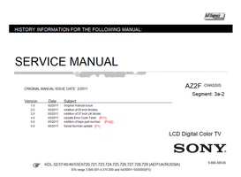Sony KDL-32 55EX720 9-888-389-06 (162 pages) TV Service Manual