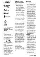 Sony KDL-55EX72x 46EX72x 46EX52x 46CX52x 40EX72x 40EX52x 40CX52x (36 pages) TV Operating Manual