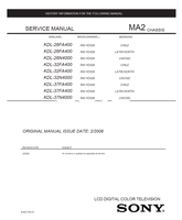 Sony KDL-26FA400 KDL-26N4000 KDL-32FA400 KDL-32N4000 KDL-37FA400 (130 pages) TV Service Manual