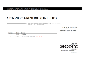 Sony 9-888-162-P2 9-888-162-XX (27 pages) TV Service Manual