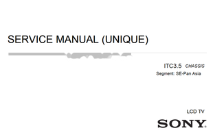 Sony 9-888-162-P2 9-888-162-XX (27 pages) TV Service Manual