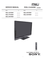 Sony KDL-32V5500 KDL-37V5500 KDL-40V5500 EX2L-Coriander (73 pages) TV Service Manuals Sony KDL-32V5500 KDL-37V5500 KDL-40V5500 EX2L-Coriander (73 pages) TV Service Manuals