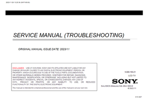 Sony 9-888-190-21 (131 pages) TV Service Manual