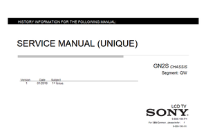 Sony 9-888-190-P1 9-888-190-XX (37 pages) TV Service Manuals Sony 9-888-190-P1 9-888-190-XX (37 pages) TV Service Manuals