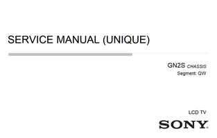Sony 9-888-190-P1 9-888-190-XX (37 pages) TV Service Manual