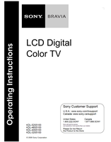 Sony KDL-52S5100 KDL-46S5100 KDL-40S5100 KDL-32S5100 (24 pages) TV Operating Manual