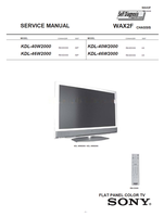 Sony KDL-40W2000 KDL-46W2000 RM-ED008 WAX2F (108 pages) TV Service Manual