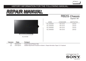 Sony KDL-48W590B KDL-40W590B RM-YD103 KDL-40W600B KDL-48W600B (28 pages) TV Service Manual