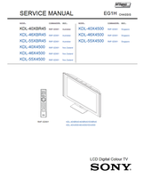 Sony KDL-40 55XBR45 55X4500 9-888-221-03 (78 pages) TV Service Manual