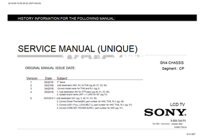 Sony 092932 9-888-746-P5 9-888-746-0x (57 pages) TV Service Manual