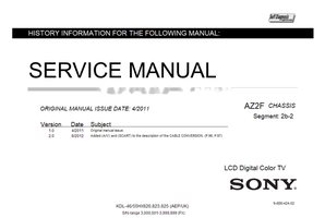 Sony KDL-46 55HX820 9-888-424-02 (102 pages) TV Service Manual