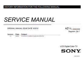 Sony 9-888-328-01 (49 pages) TV Service Manual