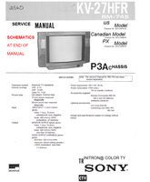 Sony 27-inch 28-inch 75-ohms RM-745 EAC-66 VMC-1P3 SCC-A61A-A (42 pages) TV Service Manual