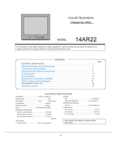 Toshiba 050-200216 14AR22 (30 pages) TV Service Manual