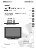 Toshiba 19LV610C 22LV610C 26LV610C 120235 (72 pages) TV/DVD Combo Operating Manuals Toshiba 19LV610C 22LV610C 26LV610C 120235 (72 pages) TV/DVD Combo Operating Manuals