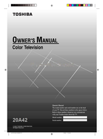 Toshiba 20A42 3L70101A-E (37 pages) TV Operating Manuals Toshiba 20A42 3L70101A-E (37 pages) TV Operating Manuals