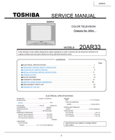 Toshiba 050-200337 20AR33 (36 pages) TV Service Manual