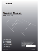 Toshiba 20V300A 20V300E 20V300H 20V300T VX1A00039300 (28 pages) TV Operating Manuals Toshiba 20V300A 20V300E 20V300H 20V300T VX1A00039300 (28 pages) TV Operating Manuals