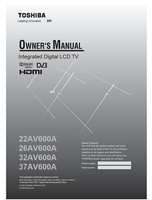 Toshiba 22AV600A 26AV600A 32AV600A 37AV600A (40 pages) TV Operating Manual