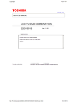 Toshiba 22DV501B 1995-2011 (33 pages) TV Service Manual