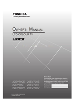 Toshiba 22EV700E 22EV700T 22EV700V 26EV700E 26EV700T 26EV700V (32 pages) TV Operating Manual