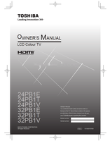 Toshiba 24PB1E 24PB1T 24PB1V 32PB1E 32PB1T 32PB1V VX1A00187000 (32 pages) TV Operating Manual