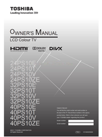 Toshiba 24PS10E 24PS10T 24PS10V 24PS10ZE 32PS10E 32PS10T 32PS10V (36 pages) TV Operating Manual