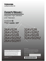 Toshiba 26AV52R 26AV52RZ 26AV502R 26AV502RZ 26AV502RY 32AV52R (64 pages) TV Operating Manual