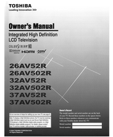 Toshiba 26AV52R (68 pages) TV Operating Manual