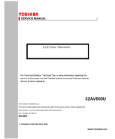 Toshiba 32AV500U (28 pages) TV Service Manual