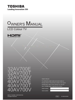 Toshiba 32AV700E 32AV700T 32AV700V 40AV700E 40AV700T 40AV700V (32 pages) TV Operating Manual