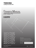 Toshiba 32CV700E 32CV700T 32CV700V 40CV700E 40CV700T 40CV700V (32 pages) TV Operating Manual