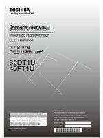 Toshiba 32DT1U 40FT1U HDA51F4010I (58 pages) TV Operating Manual