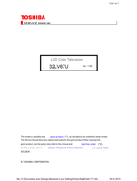 Toshiba 32LV67U (194 pages) TV Service Manual
