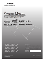 Toshiba 32SL800A 42SL800A 46SL800A VX1A00211100 (76 pages) TV Operating Manuals Toshiba 32SL800A 42SL800A 46SL800A VX1A00211100 (76 pages) TV Operating Manuals