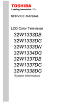 Toshiba 32W1333DB 32W1333DG 32W1333DN 32W1334DG 32W1337DB 32W1337DG (27 pages) TV Service Manual