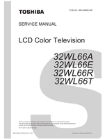 Toshiba 060-200601GR 32WL66A 32WL66E 32WL66R 32WL66T (74 pages) TV Service Manual