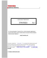 Toshiba 37AV502U (17 pages) TV Service Manual