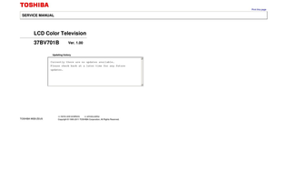 Toshiba 37BV701B (54 pages) TV Service Manual