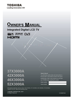 Toshiba 37X3000A 42X3000A 46X3000A 52X3000A VX1A000575A0 (44 pages) TV Operating Manual