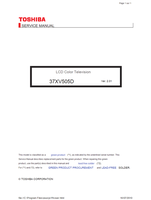 Toshiba 37XV505D (208 pages) TV Service Manual