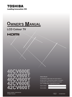 Toshiba 40CV600E 40CV600T 40CV600Y 42CV600E 42CV600T VX1A001481A0 (36 pages) TV Operating Manual