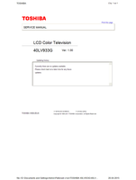 Toshiba 40LV933G (47 pages) TV Service Manual